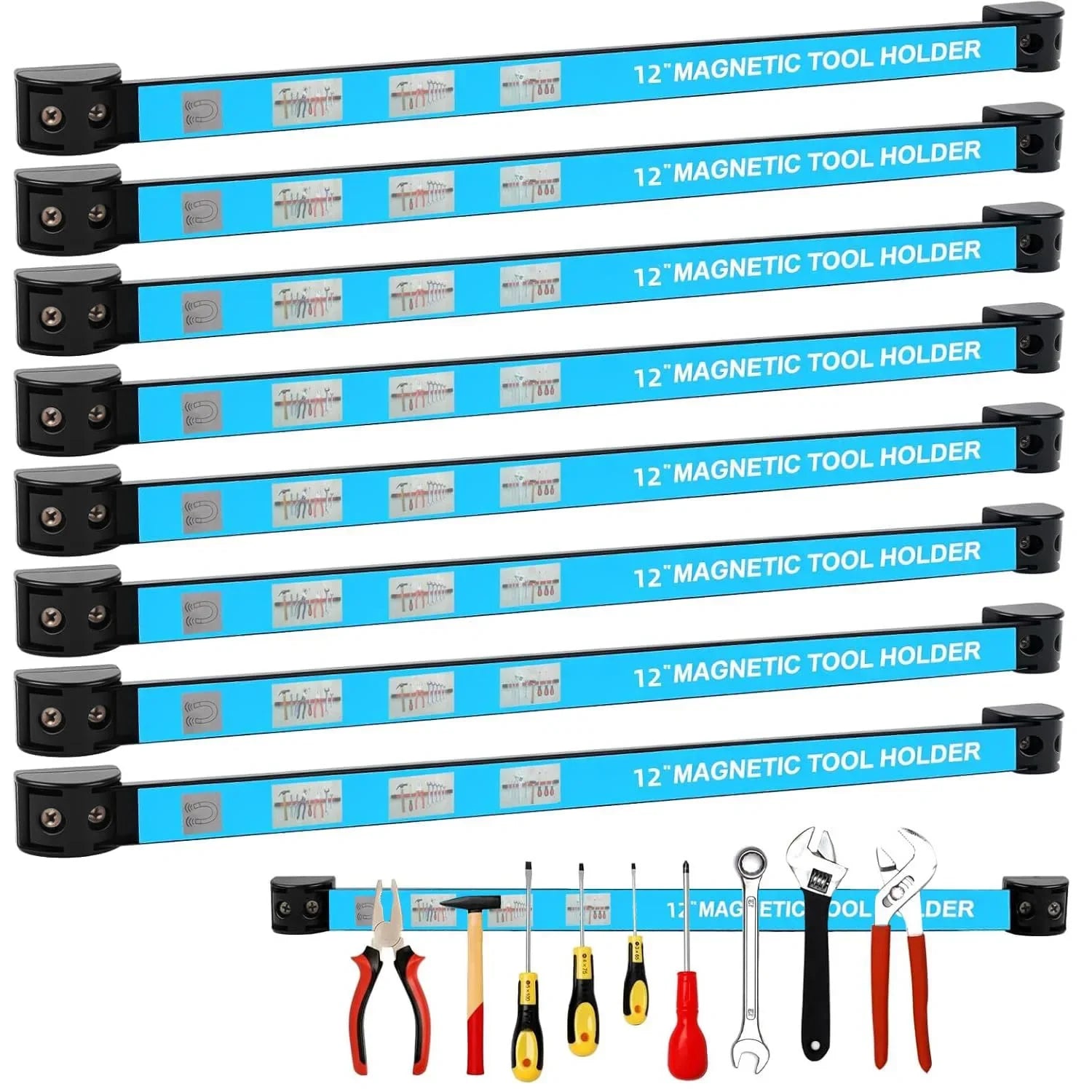 Magnetic Tool Holder Heavy-duty Magnet Tool Bar Long Strip Garage Workshops Hardware Storage Metal Organizer Rack For Workbench