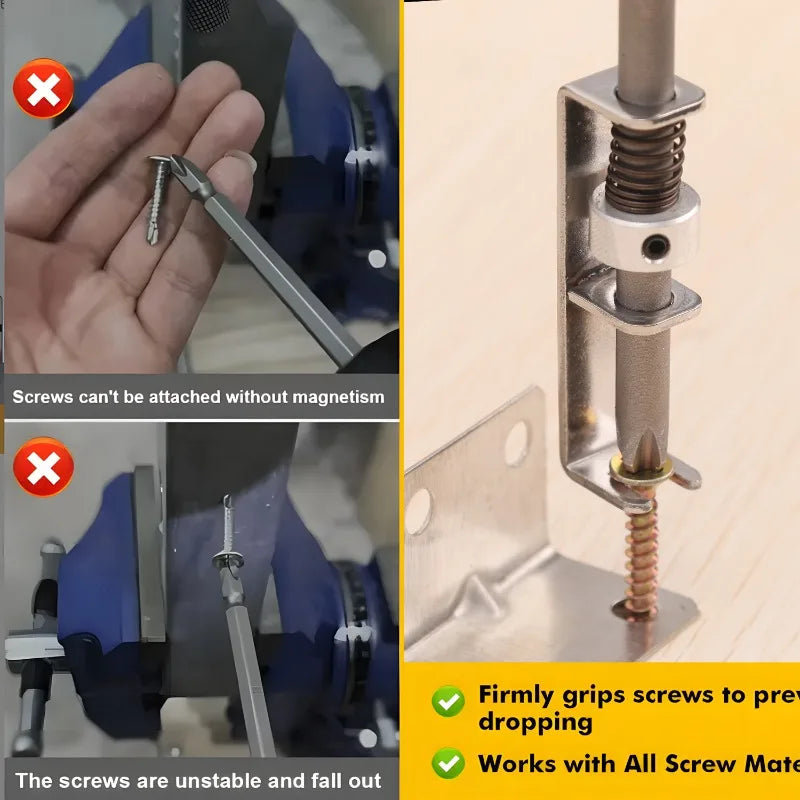 10/1PCS Universal Screwdriver Bit Spring-loaded Screw Holder Bits Fixing Clamp For Woodworking DIY Home Repairs Hardware Kits