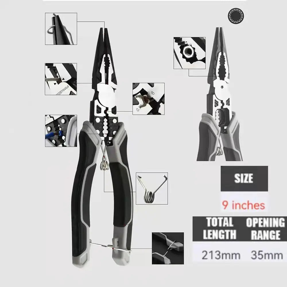 Universal Multifunctional Diagonal Pliers Needle Nose Pliers Hardware Tools Universal Wire Cutters Electrician Wire Pliers