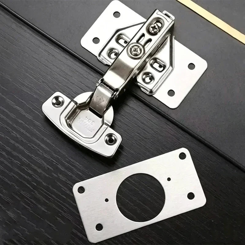 4Pair Hinge Repair Plate Cabinet Furniture Drawer Table Repair Mount Tool Hardware Stainless Steel Hinge Fixing Plate