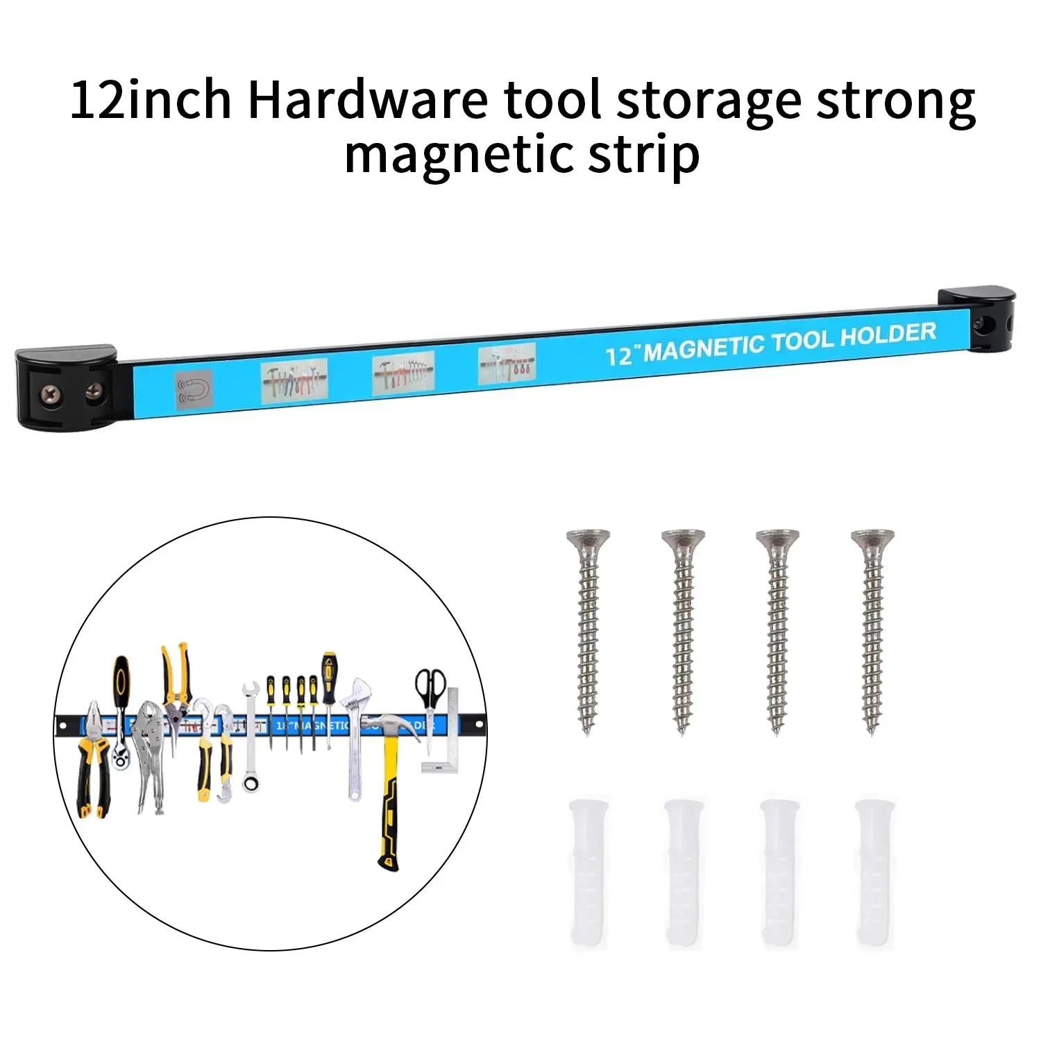 Magnetic Tool Holder Heavy-duty Magnet Tool Bar Long Strip Garage Workshops Hardware Storage Metal Organizer Rack For Workbench