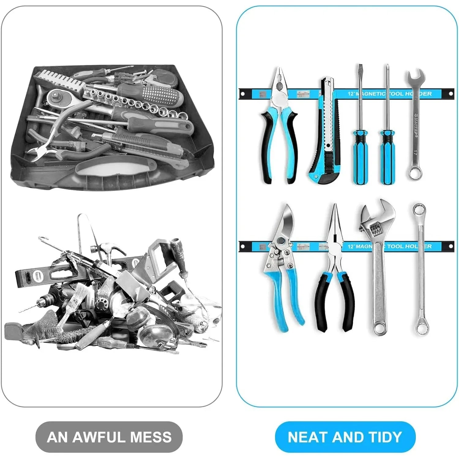 Magnetic Tool Holder Heavy-duty Magnet Tool Bar Long Strip Garage Workshops Hardware Storage Metal Organizer Rack For Workbench