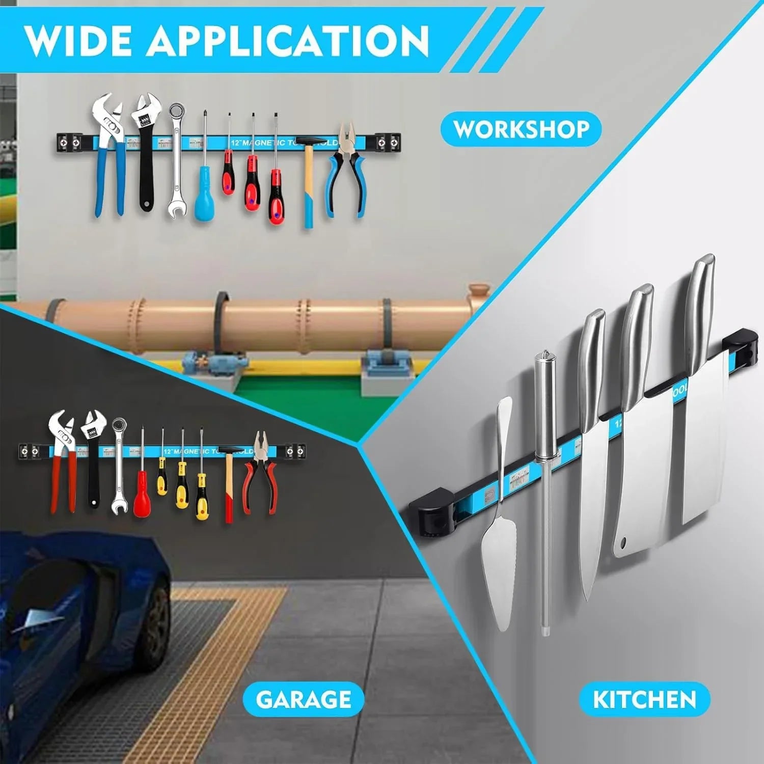 Magnetic Tool Holder Heavy-duty Magnet Tool Bar Long Strip Garage Workshops Hardware Storage Metal Organizer Rack For Workbench