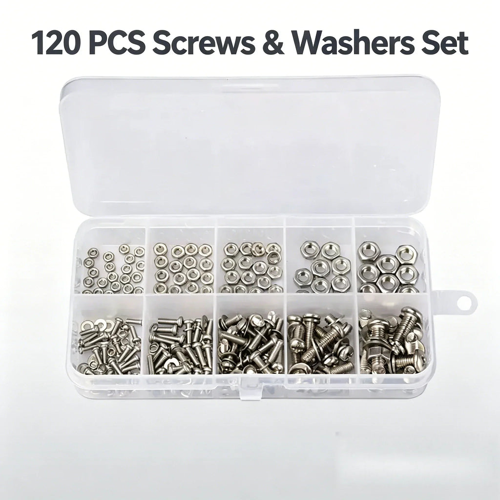 Hex Nuts and Bolt Set - 320 pieces, durable M2 M2.5 M3 M4 M5 metric size, universal hardware kit for DIY projects and repairs