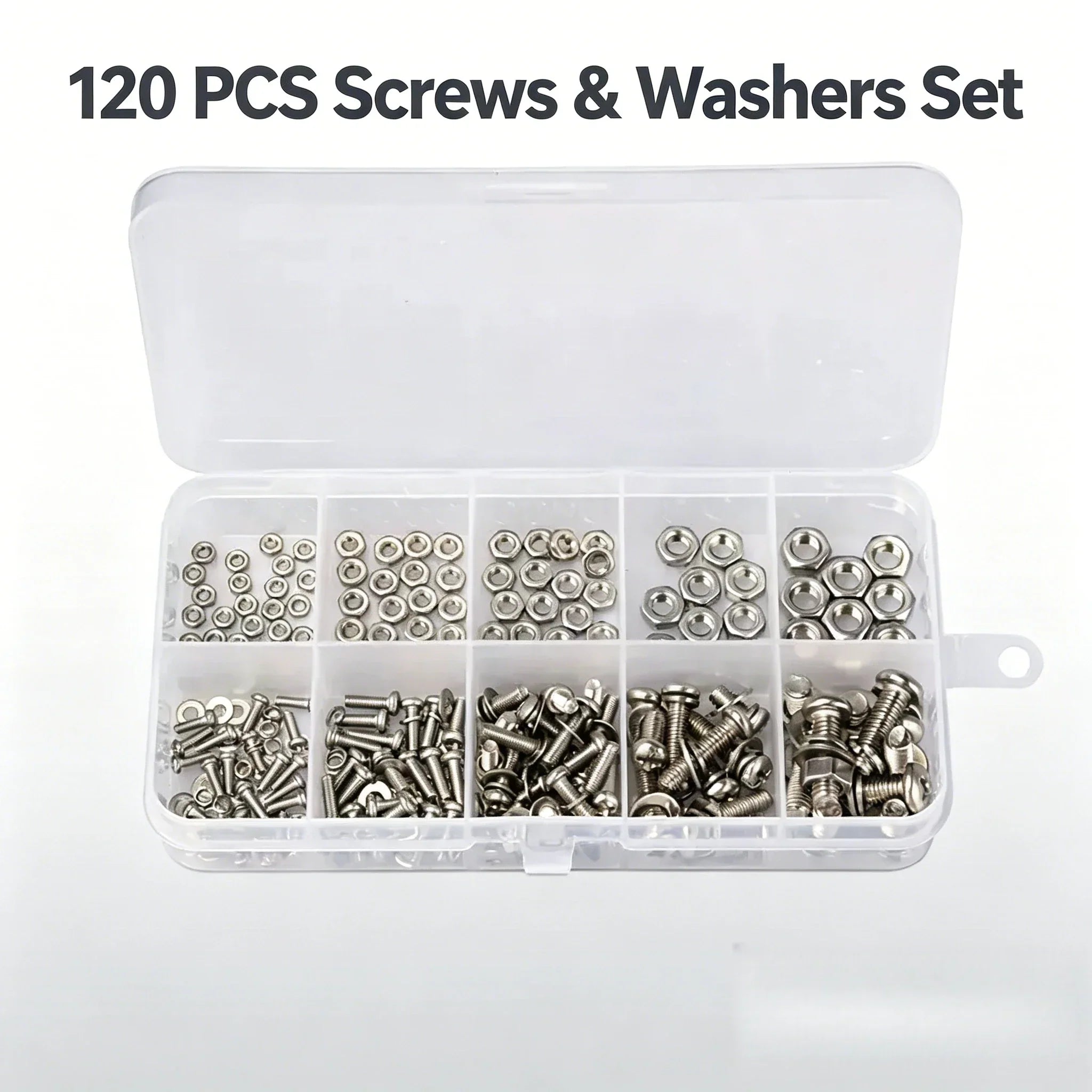 Hex Nuts and Bolt Set - 320 pieces, durable M2 M2.5 M3 M4 M5 metric size, universal hardware kit for DIY projects and repairs