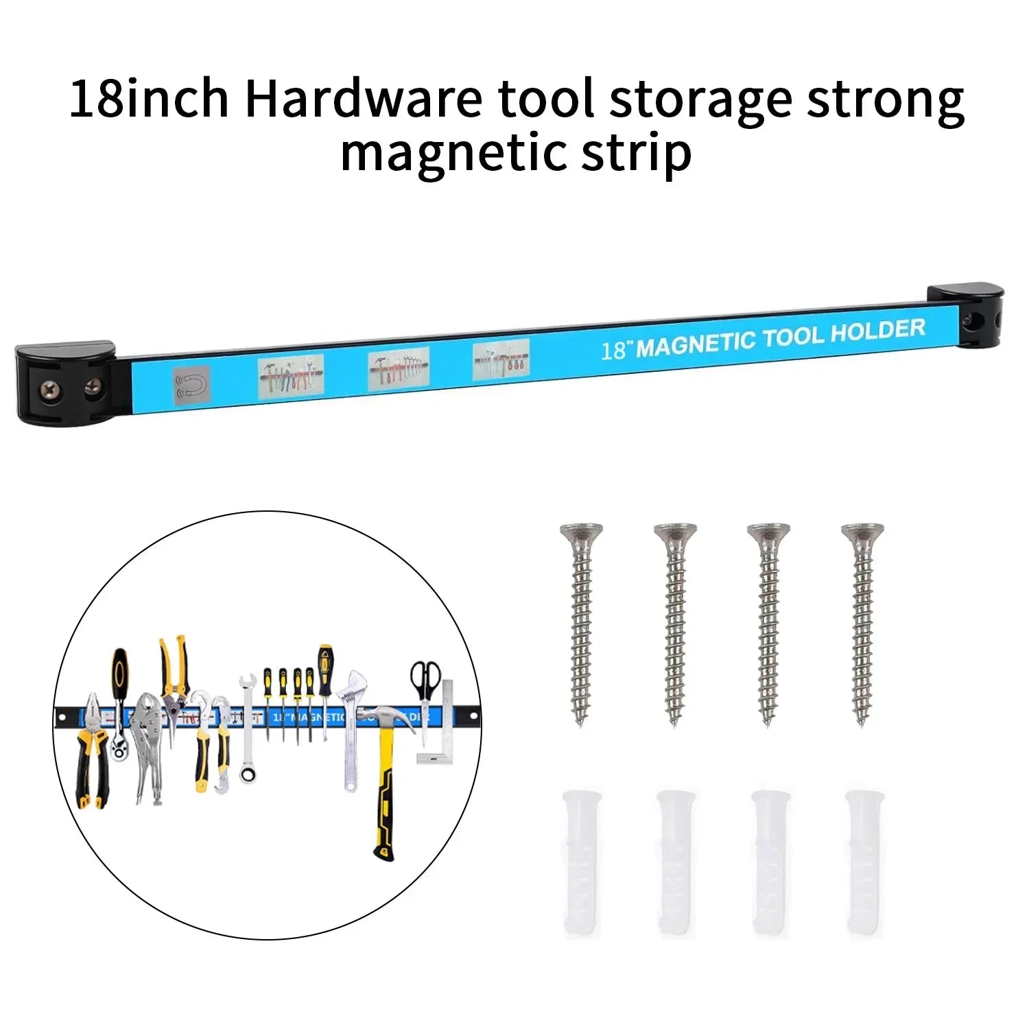 Magnetic Tool Holder Heavy-duty Magnet Tool Bar Long Strip Garage Workshops Hardware Storage Metal Organizer Rack For Workbench