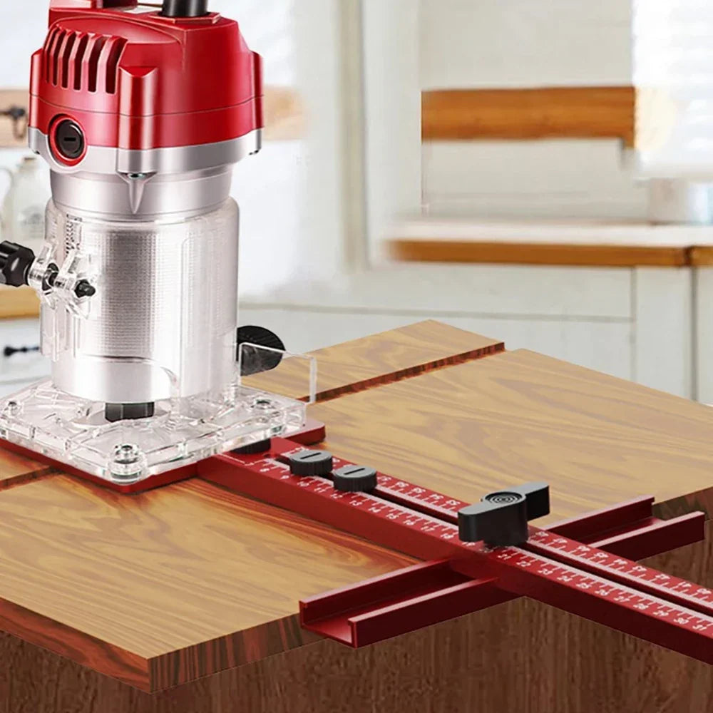 3 in 1 Router Milling Groove Bracket, Radius Router Circle Cutting Jig,Aluminum Cabinet Hardware Jig for Woodworking