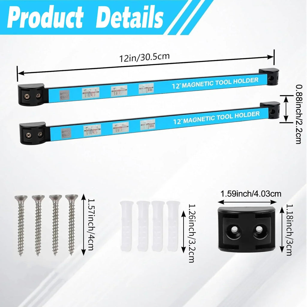 Magnetic Tool Holder Heavy-duty Magnet Tool Bar Long Strip Garage Workshops Hardware Storage Metal Organizer Rack For Workbench